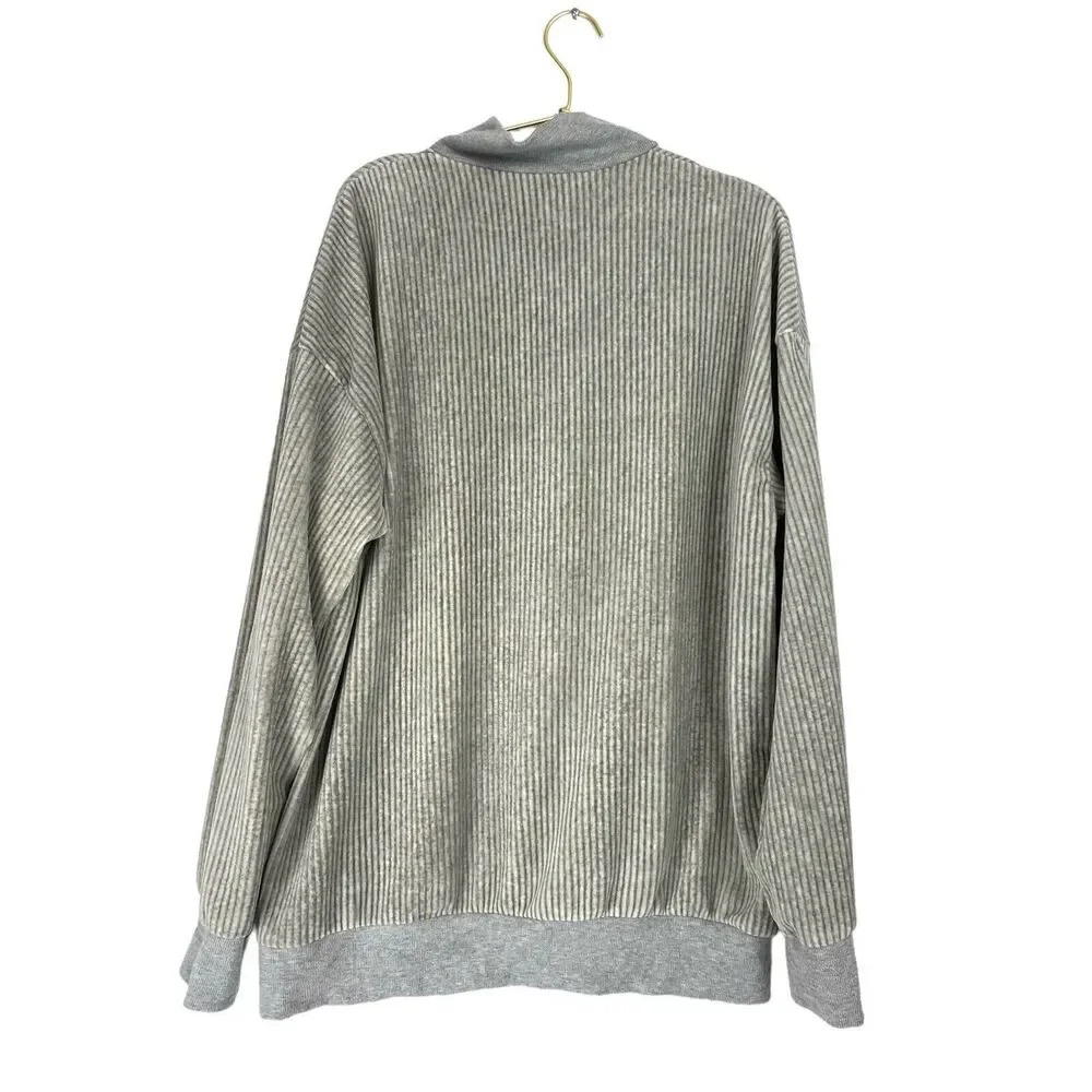 Shein Womens Grey Polyester Pullover Sweatshirt Size L Zip -‎ Laguna Beach 502